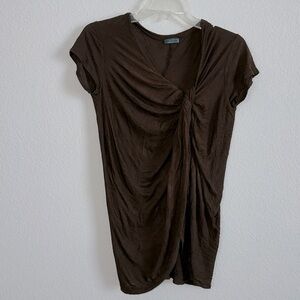 Anthropologie dark brown asymmetric blouse. Size M